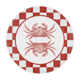 Tabla De Cortar Cangrejo de madera con tablero de ajedrez