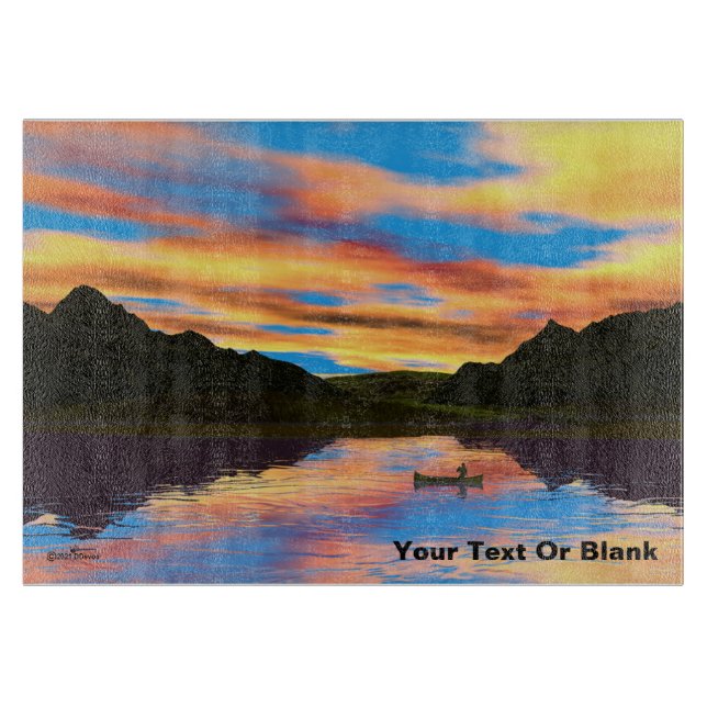 Tabla De Cortar Canoa en el lago Sunset (Anverso)