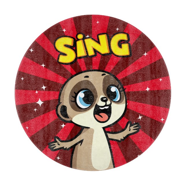 Tabla De Cortar Cantando Meerkat (Anverso)