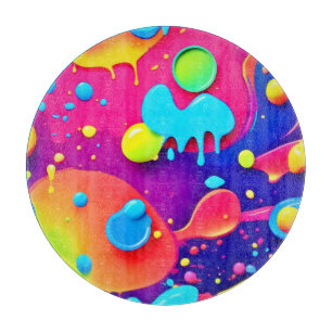 Tabla De Cortar Caos de color fluido: arte digital dinámico