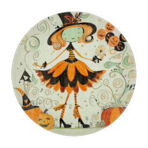 Tabla De Cortar capricho/bruja/calabaza/caída