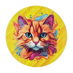 Tabla De Cortar Cara de gato de color lindo-87002
