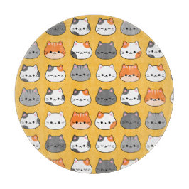 Tabla De Cortar Cara de gato Naranja