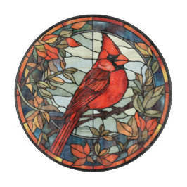 Tabla De Cortar Cardenal de Vidrio Pintado