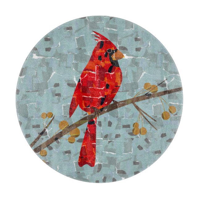 Tabla De Cortar Cardenal Rojo, el pájaro de Navidad (Anverso)