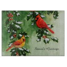 Cardenales del norte macho y hembra