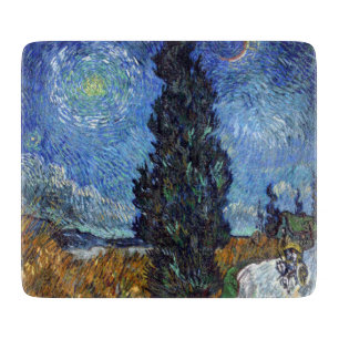 Tabla De Cortar Carretera con Cipreses Impresionismo Van Gogh
