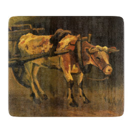Tabla De Cortar Carro con ox rojo y blanco (Vincent van Gogh)
