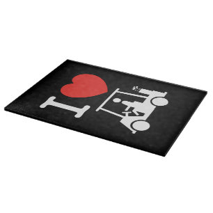 Tabla De Cortar Carro de golf I Heart (Love)