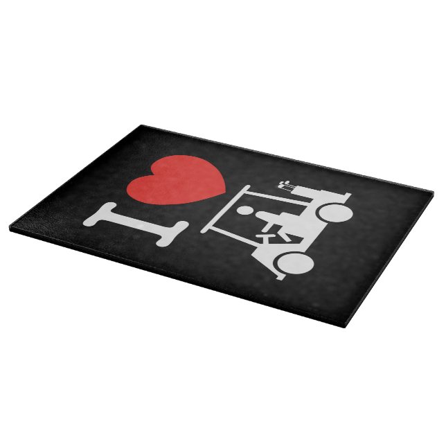 Tabla De Cortar Carro de golf I Heart (Love) (Borde)