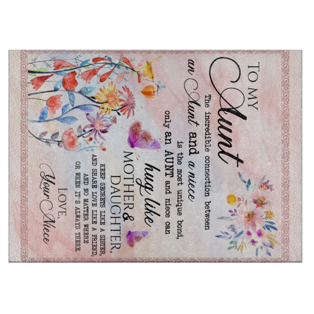 Tabla De Cortar Carta personalizada a mi tía (Anverso)