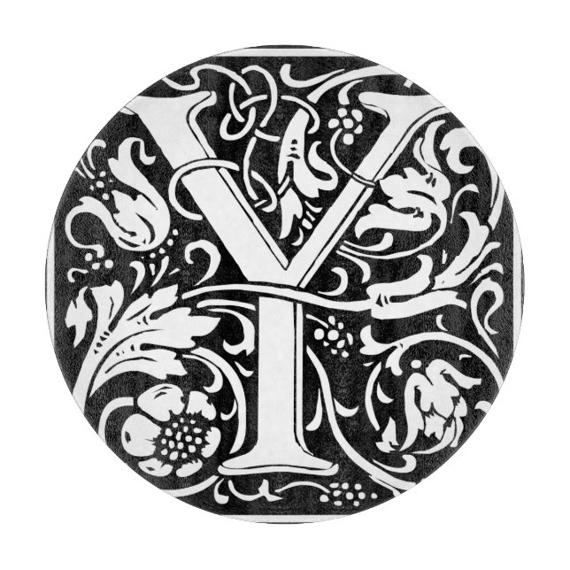 Tabla De Cortar Carta Y Monograma medieval Art Nouveau (Anverso)