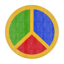 Tabla De Cortar Cartel de corte de signo de paz colorida