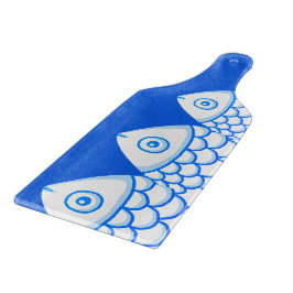 Tabla De Cortar Cartón de corte de Koi Carp Fishes Blue Abstract
