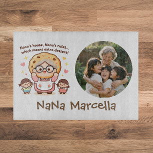 Tabla De Cortar Casa de Nana Encantadora Reglas de Nana Foto de Ab
