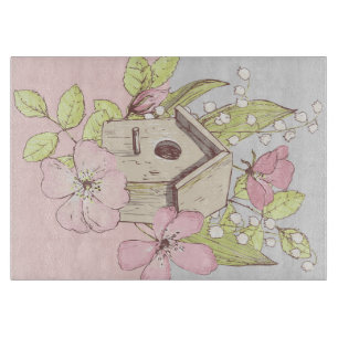 Tabla De Cortar Casa de pájaros Floral Colorblock
