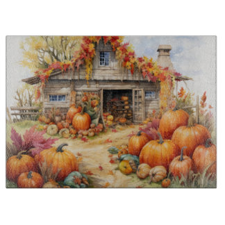 TABLA DE CORTAR CASA RURAL DE OTOÑO CON CALABAZAS