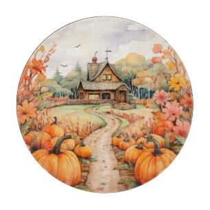 TABLA DE CORTAR CASA RURAL DE OTOÑO CON CALABAZAS DE OTOÑO