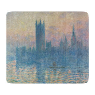 Tabla De Cortar Casas del Parlamento de Claude Monet Puesta de sol