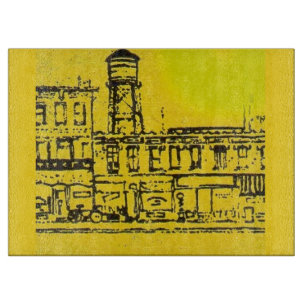 Tabla De Cortar Casas y hogares de Yellowville y torre de agua