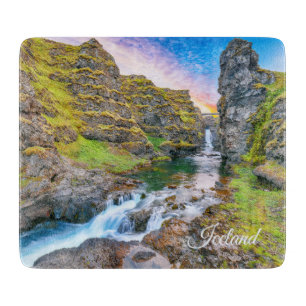 Tabla De Cortar Cascadas Kolufossar, Islandia