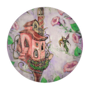 Tabla De Cortar Castillo de hadas con Hummingbird