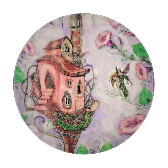 Tabla De Cortar Castillo de hadas con Hummingbird (Anverso)