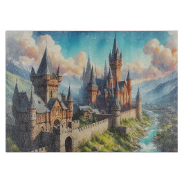 Tabla De Cortar Castillo medieval en un paisaje montañoso