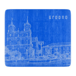 Tabla De Cortar Catedral de la Vista de la Ciudad de la Arquitectu