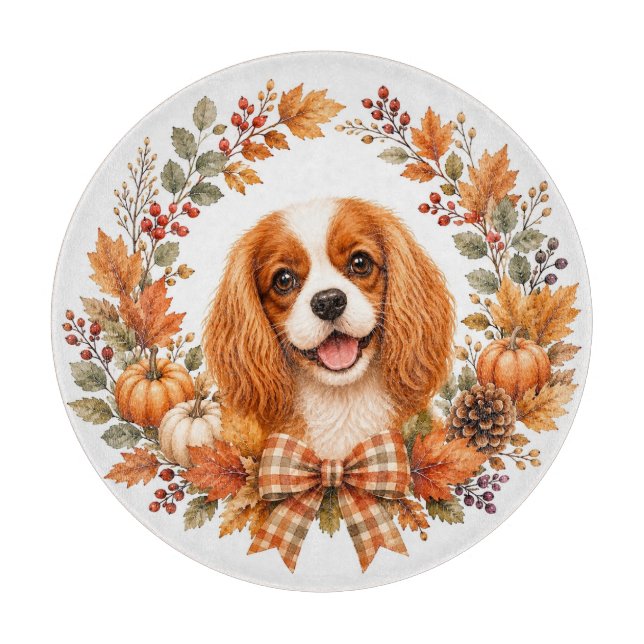 Tabla De Cortar Cavalier King Charles Otoño (Anverso)