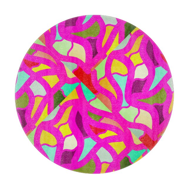 Tabla De Cortar Celebración con un diseño de mosaico rosa (Anverso)