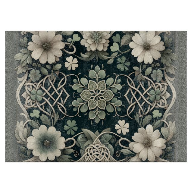 Tabla De Cortar Celtic Clover Floral Charm (Anverso)
