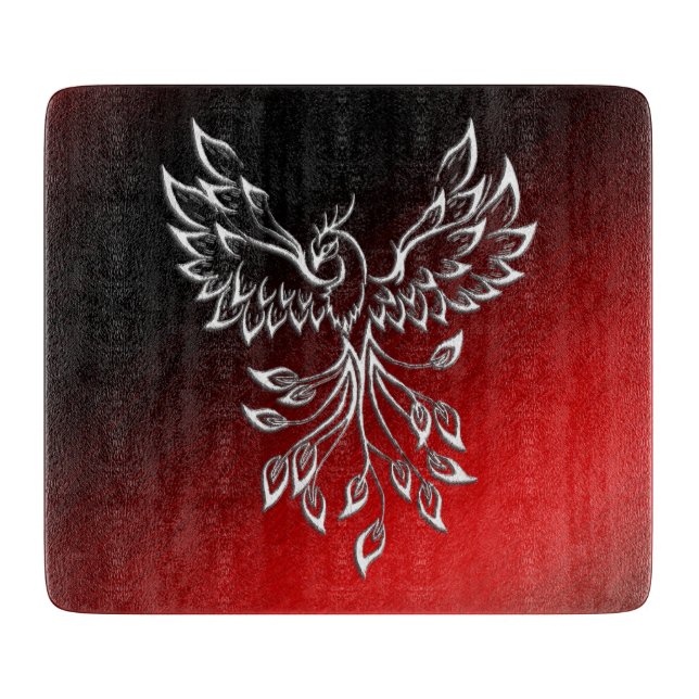 Tabla De Cortar Cenizas rojas negras y vidrio de fénix (Anverso)