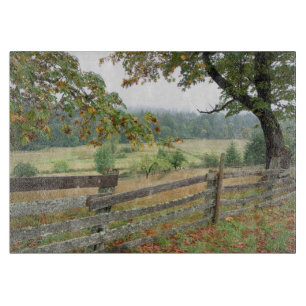 Tabla De Cortar Cerca vieja en una granja