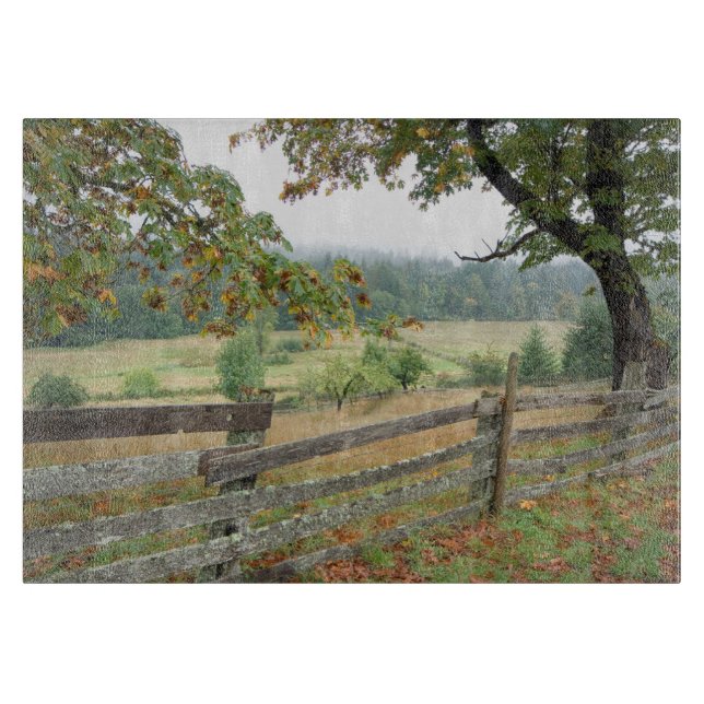 Tabla De Cortar Cerca vieja en una granja (Anverso)