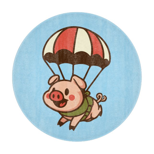 Tabla De Cortar Cerdo paracaidista (Anverso)