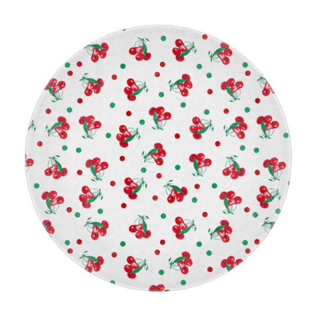 Tabla De Cortar Cerezas Y Puntos De Polka (Anverso)