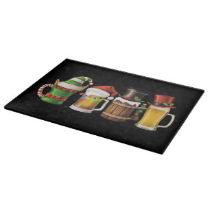 Tabla De Cortar Cervezas Navideñas Divertidas Santa Amante de la C