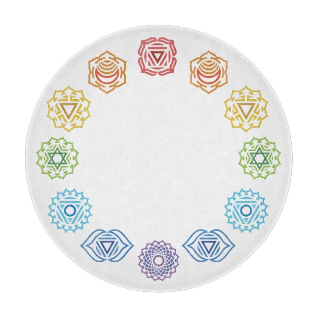 Tabla De Cortar Chakra Energy Glass Cutting Board (Anverso)