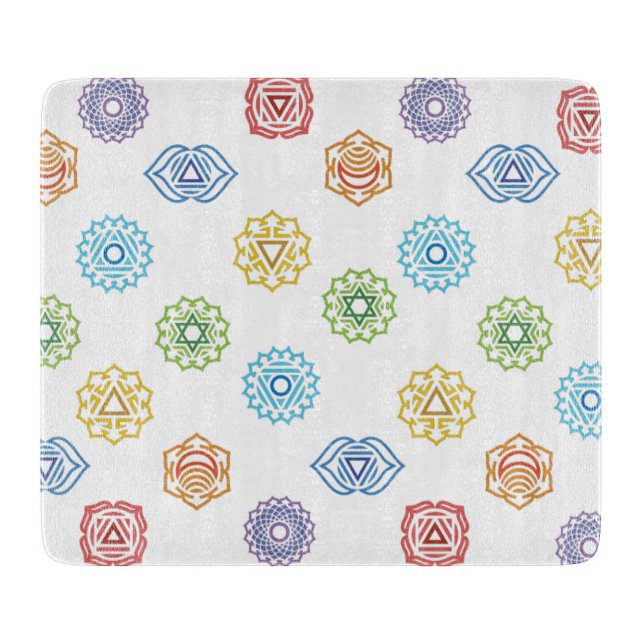 Tabla De Cortar Chakra Energy Glass Cutting Board (Anverso)