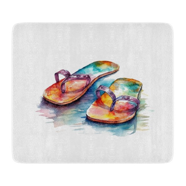 Tabla De Cortar Chanclas Arrecife Arcoíris (Anverso)