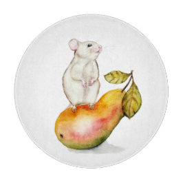 Tabla De Cortar Charming Mouse on a Pear