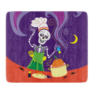 Tabla De Cortar Chef Espeluznante Cocinando una Calabaza