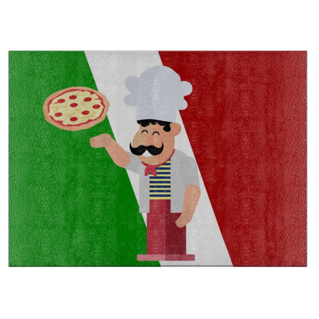 Tabla De Cortar Chef italiano y pizza (Anverso)