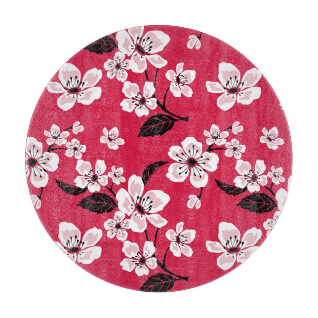 TABLA DE CORTAR CHERRY BLOSSOM - SAKURA (ROJO) (Anverso)