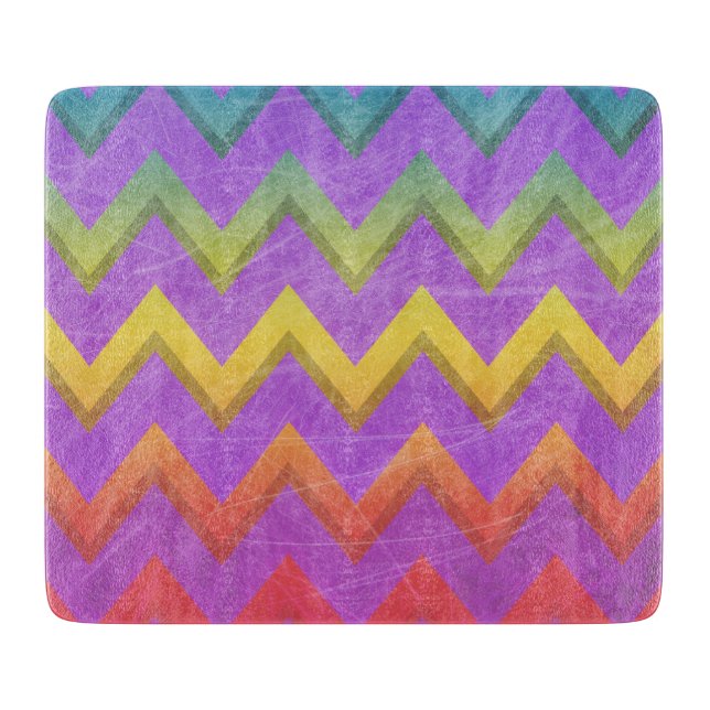 Tabla De Cortar Chevron arcoiris de Shirley Taylor (Anverso)