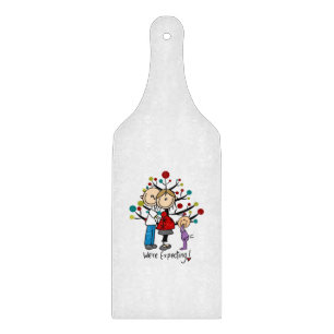 Tabla De Cortar Chica de Padres Esperados de Figuras de Palo