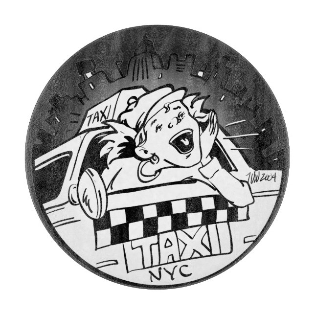 Tabla De Cortar Chica de taxi (Anverso)
