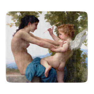 Tabla De Cortar Chica defendiéndose de Eros Cupido Pintura