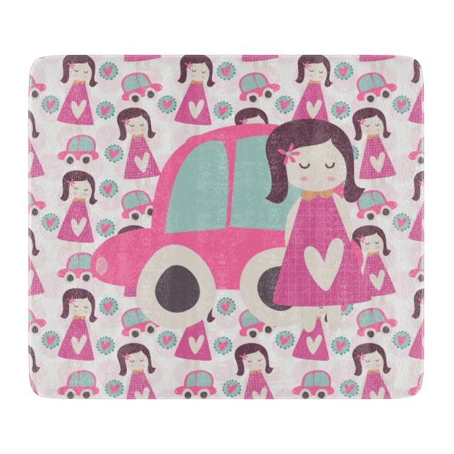 Tabla De Cortar Chicas yendo a lugares (Anverso)